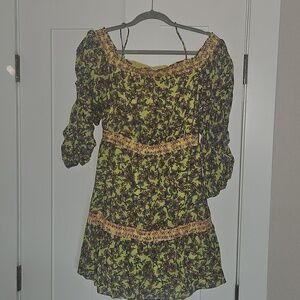 Alice + Olivia Yellow/Green Multicolored Dress